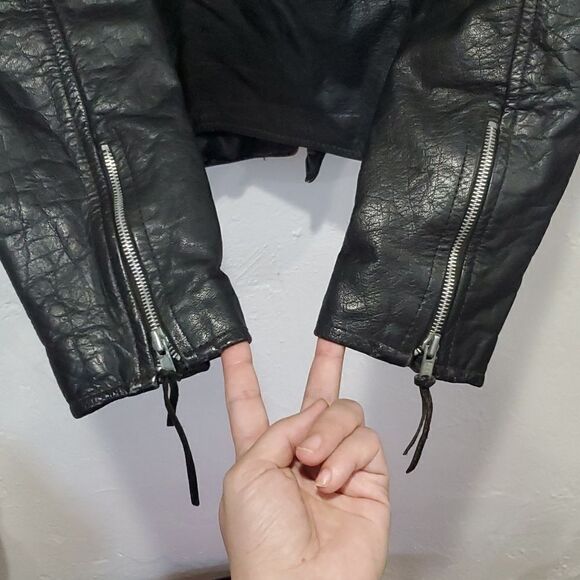 Vintage Leather King Motorcycle Jacket in Black Size M or 6/8 - Picture 8 of 16